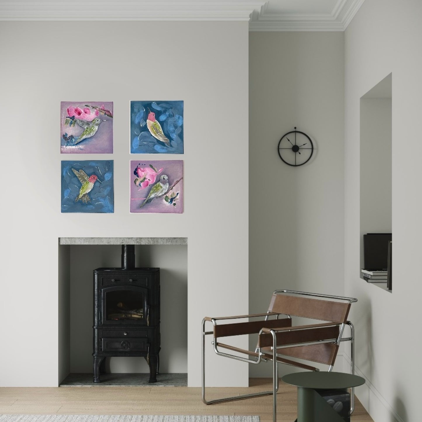 Anna Hummingbirds on Abstract