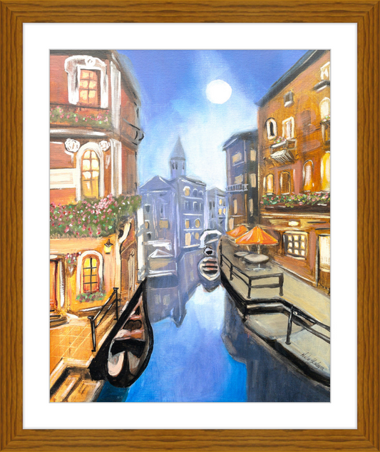 Moon over Venice Art Print