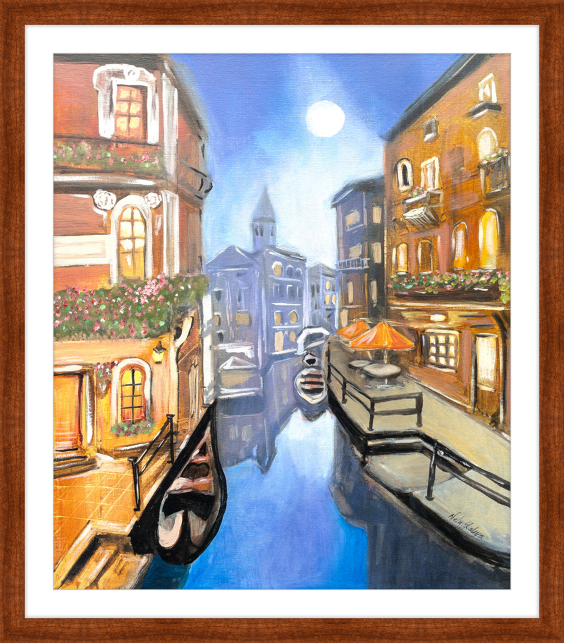 Moon over Venice Art Print