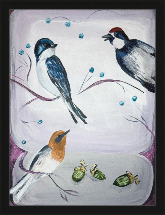 Festive North American Birds Art Print