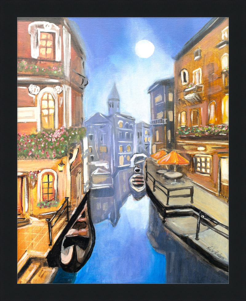 Moon over Venice Art Print