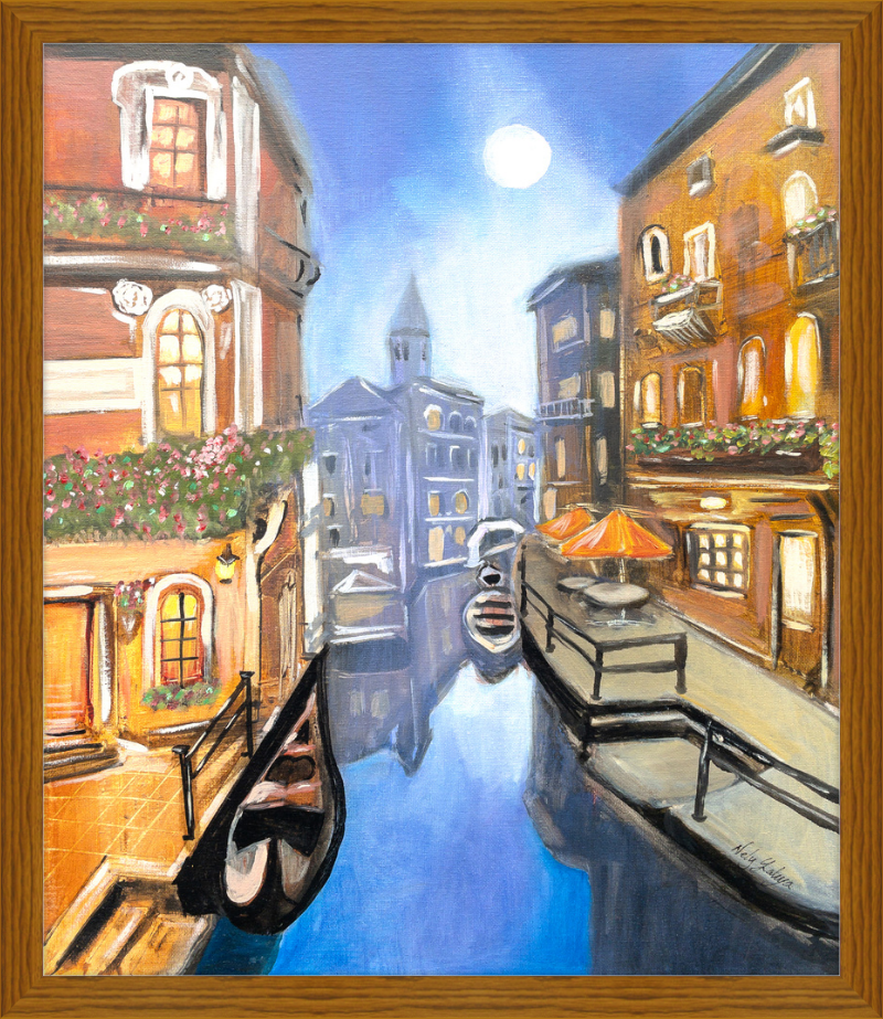 Moon over Venice Art Print