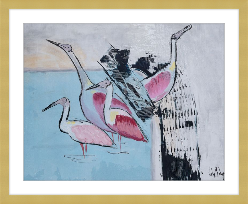 Three Roseate Spoonbills Art Print