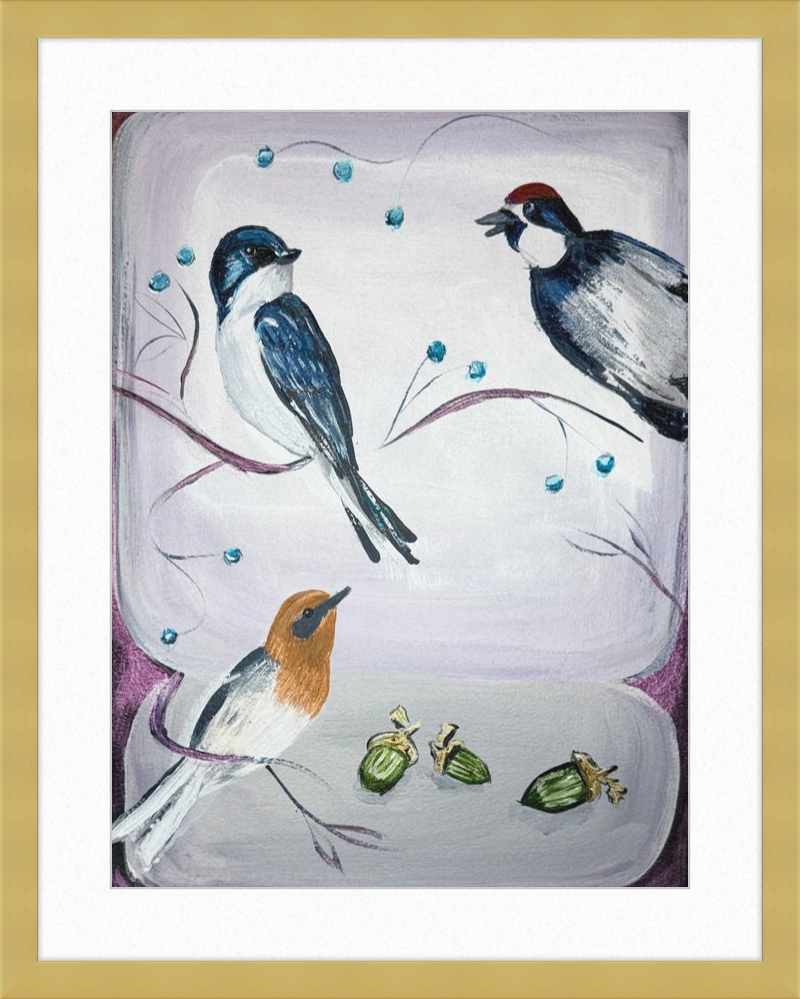 Festive North American Birds Art Print