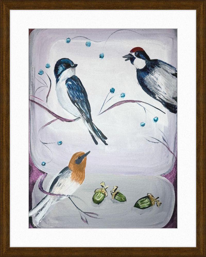Festive North American Birds Art Print