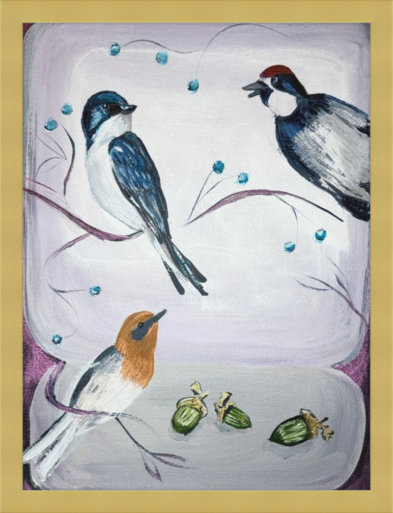 Festive North American Birds Art Print