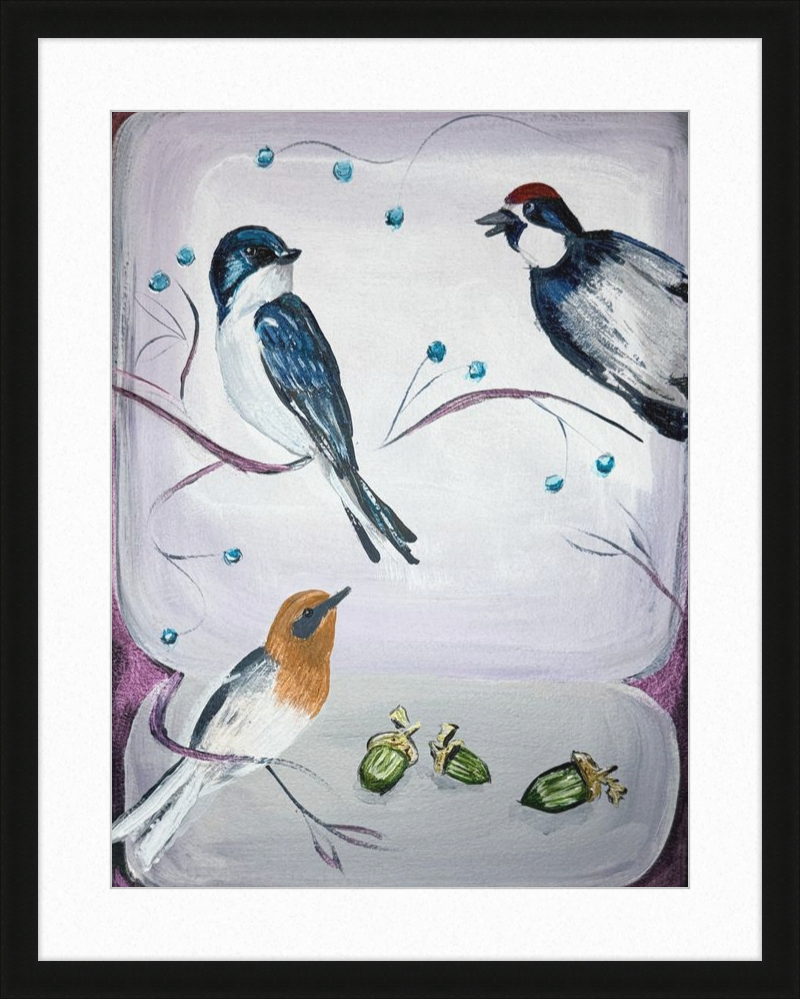 Festive North American Birds Art Print