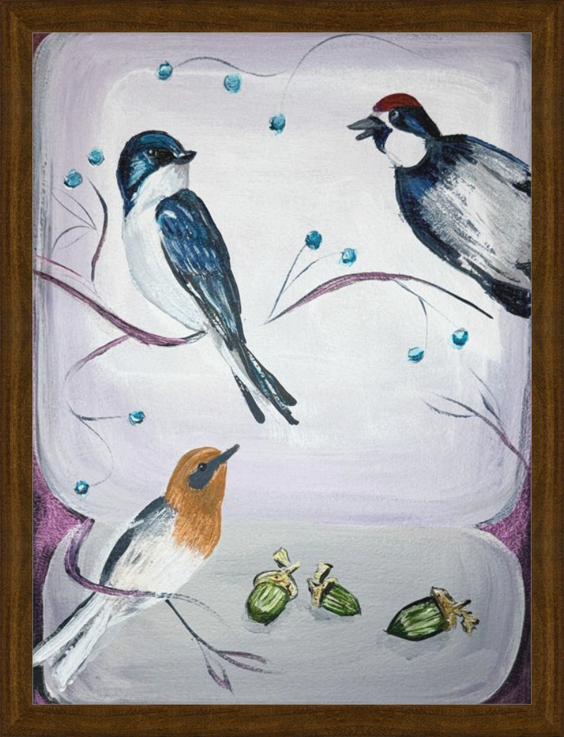 Festive North American Birds Art Print