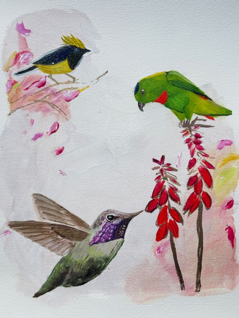 Colorful Birds Art Print